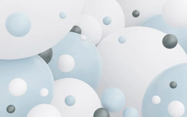 白色背景上的多彩的飞球 色彩艳丽的球体 具有浮动三维气泡的抽象背景 复制空间的最低限度壁纸 — 图库照片
