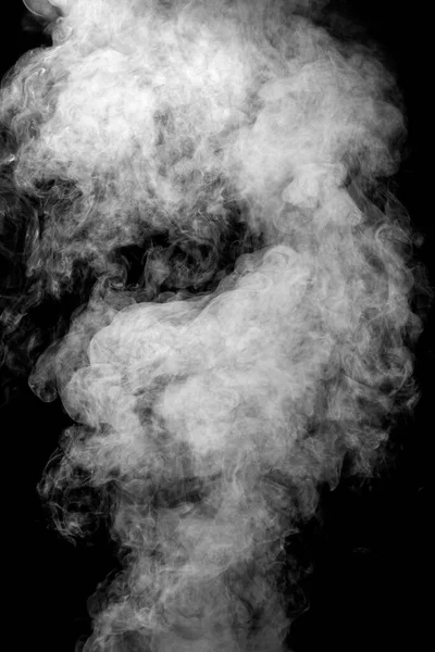 Fumaça Branca Isolada Abstrato Spray Água Sobre Fundo Preto — Fotografia de Stock