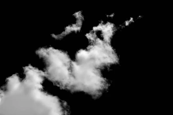 White Cloud Fluffy Texture Abstract Isolated Black Background — Stock Photo, Image