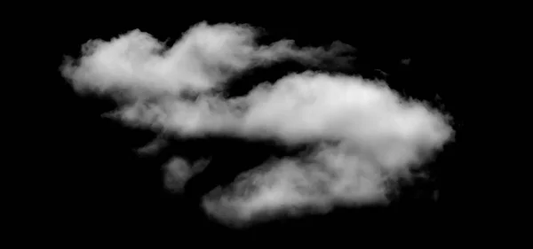 Nuvola Bianca Soffici Texture Astratto Isolato Sfondo Nero — Foto Stock