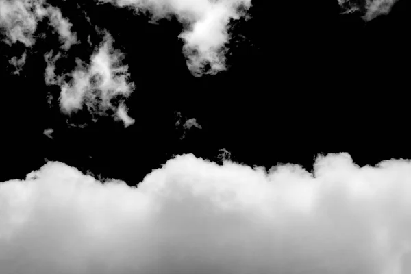 Nuvola Bianca Soffici Texture Astratto Isolato Sfondo Nero — Foto Stock