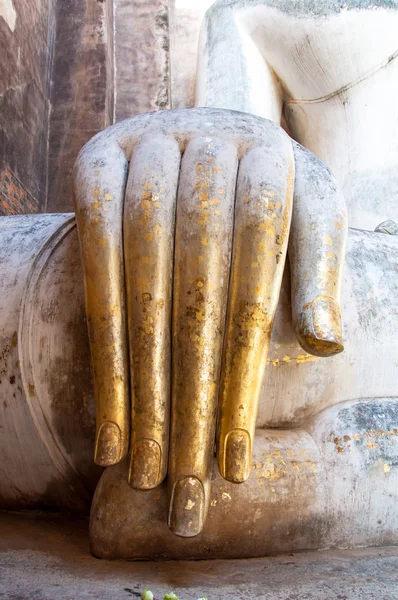 Primo Piano Antica Mano Buddha Sukhothai Historical Park Thailandia Proprietà — Foto Stock