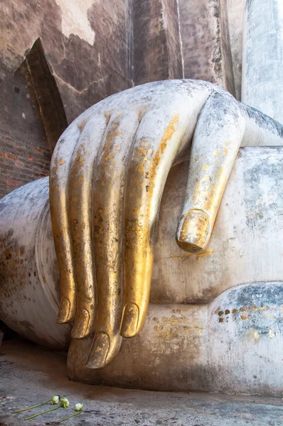 Primo Piano Antica Mano Buddha Sukhothai Historical Park Thailandia Proprietà — Foto Stock