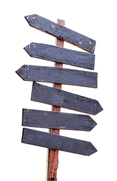 Beyaz arkaplanda ahşap tabela izole