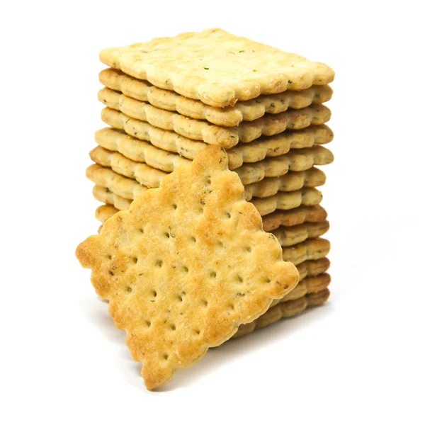 Cracker vegetale su sfondo bianco — Foto Stock