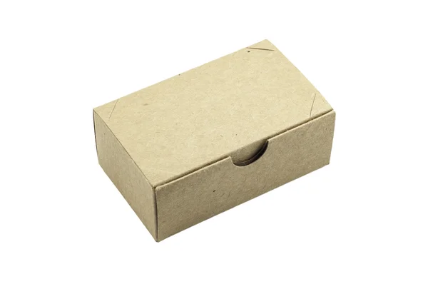 Boîte en carton isolée sur fond blanc — Photo