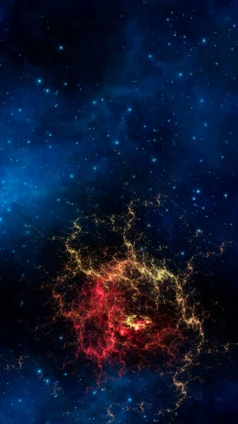 Yıldırımlı Soyut Fraktal Fantastik Alan Arkaplanı Dikey Afiş Gadget Ekran — Stok fotoğraf