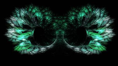 Karanlık bir arkaplanda fantastik gözlüklerin soyut çizimi