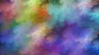 Bulut formunda soyut gökkuşağı renkleri fraktal arkaplan. Hayal gücü, yaratıcılık ve tasarım projelerinde kullanılabilir.