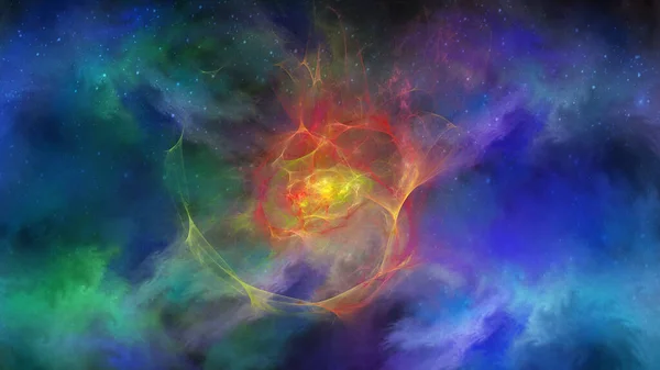 Bulut ve şimşek şeklinde soyut çok renkli fraktal arkaplan. Hayal gücü, yaratıcılık ve tasarım projelerinde kullanılabilir.