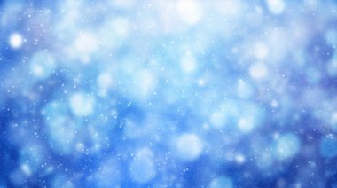 Blue and White Bokeh Sparkle Abstract Winter Festive Background