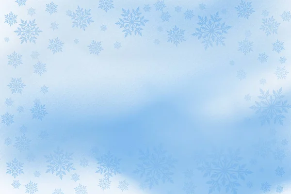 Mavi ve Beyaz Kar Tanesi Soyut Kış Arkaplanı Donuk desenli