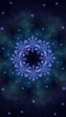 Koyu Bulutlu Arkaplanda Mavi Kar Tanesi Patlaması