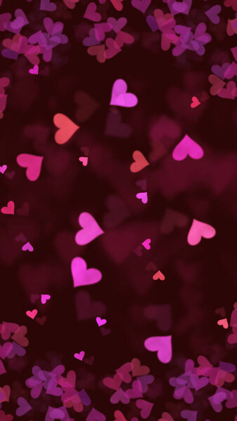 Romantic Heart Background in Pink Red and Purple