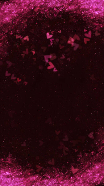 Heart Glow Circle on Dark Romantic Background