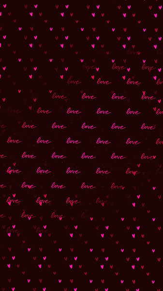Love and Hearts Pattern on Dark Background