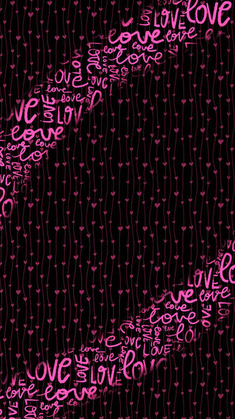 Love Typography with Heart Lines on Dark Background