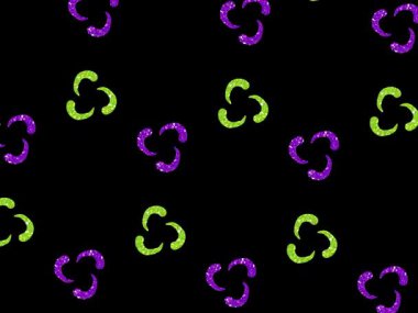 Siyah kıvrımlı mor ve yeşil kıvrımlı soyut, kusursuz animasyonlu arka plan