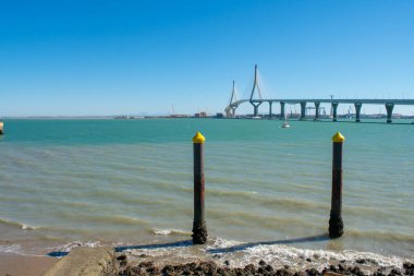 Anayasa köprüsü, La Pepa, Cadiz Körfezi, Endülüs 'te. İspanya. Avrupa. 14 Şubat 2021