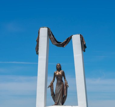 Cadiz 'deki Chipiona' da Roco Jurado anıtı. Endülüs. İspanya. Avrupa. 2 Mayıs 2021