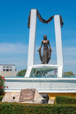 Cadiz 'deki Chipiona' da Roco Jurado anıtı. Endülüs. İspanya. Avrupa. 2 Mayıs 2021