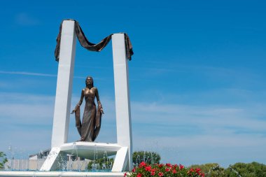 Cadiz 'deki Chipiona' da Roco Jurado anıtı. Endülüs. İspanya. Avrupa. 2 Mayıs 2021