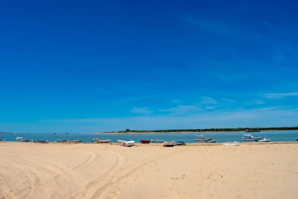 Fishing Boats Bonanza Beach Bonanza Cadiz Andalusia Spain Europe 스톡 사진