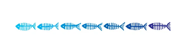 Illustration de la bordure décorative du poisson — Image vectorielle