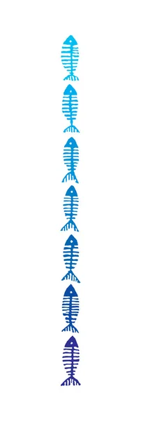 Illustration de la bordure décorative du poisson — Image vectorielle