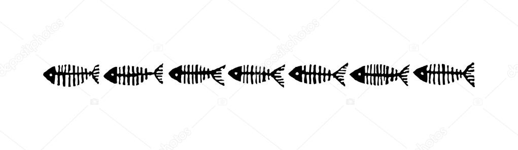 Download Fish border black and white | Vector illustration of decorative fish border — Stock Vector ...