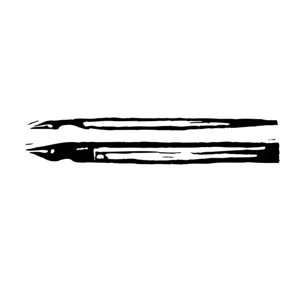 黑色的两支钢笔 — 图库矢量图片