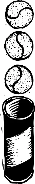 Ilustración vectorial de pelotas de tenis — Archivo Imágenes Vectoriales