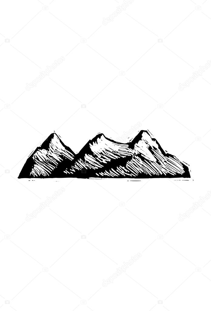 Vector illustration of rocky mountains