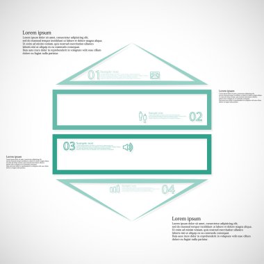 Infographic şablon Altıgen şeklinde dört yeşil parçalara bölünmüş