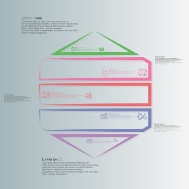 Altıgen çizimi Infographic özetliyor tarafından oluşturulan beş renk bölümleri