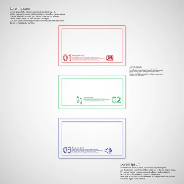 Barra de ilustración infografía de tres partes de color creadas por contornos — Archivo Imágenes Vectoriales