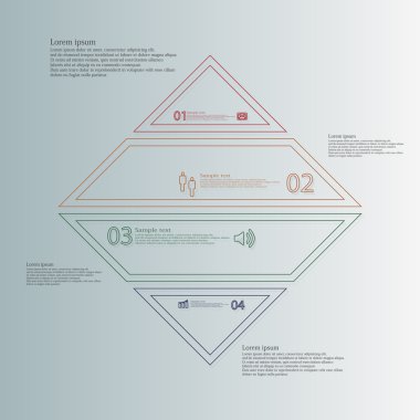 Rhombus Infographic şablonu Çift Kişilik anahatlar için dört bölüme ayrılmıştır
