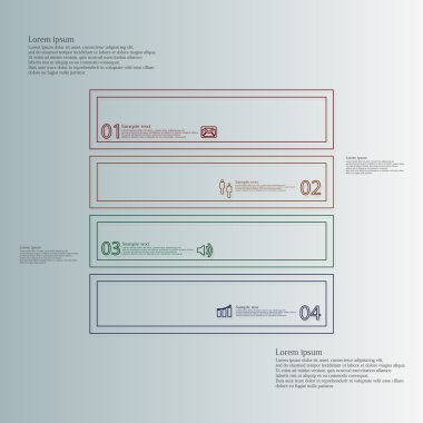 Kare Infographic şablonu Çift Kişilik anahatlar için dört bölüme ayrılmıştır