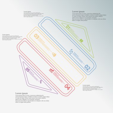 Beş renk çift kontur öğeleri tarafından oluşturulan altıgen Infographic şablonu