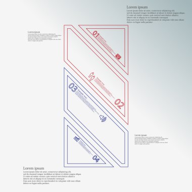Infographic şablon çarpık dört renk bölümlerine ayrılmıştır.