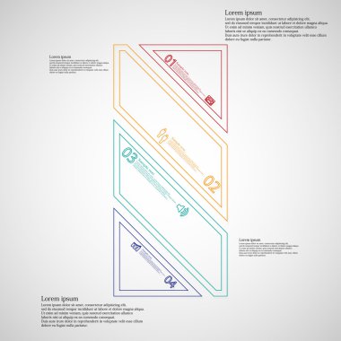 Infographic şablon çarpık dört renk bölümlerine ayrılmıştır.