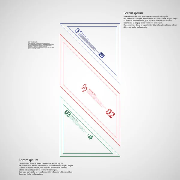 Μπαρ infographic πρότυπο στραβά χωρίζεται σε τρία μέρη χρώμα — Διανυσματικό Αρχείο