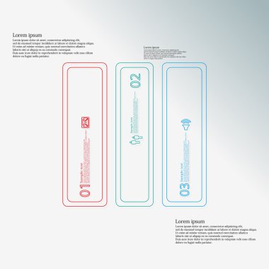 Örnek şablon Meydanı ile dikey olarak üç renk bölümü ana hatları bölünmüş.