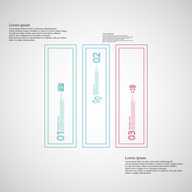 Örnek şablon Meydanı ile dikey olarak üç renk bölümü ana hatları bölünmüş.