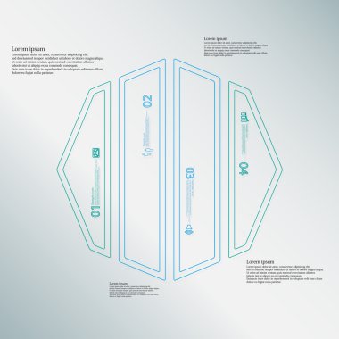 Sekizgen illüstrasyon Infographic şablonu Çift Kişilik özetliyor tarafından oluşturulan dört mavi bölümlerine ayrılmıştır