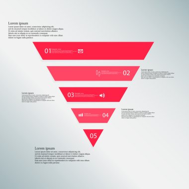 Üçgen çizim şablonu mavi zemin üzerine kırmızı beş bölümden oluşur