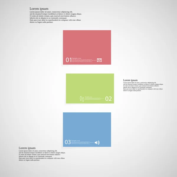 Barre modèle d'illustration se compose de trois parties de couleur sur fond clair — Image vectorielle