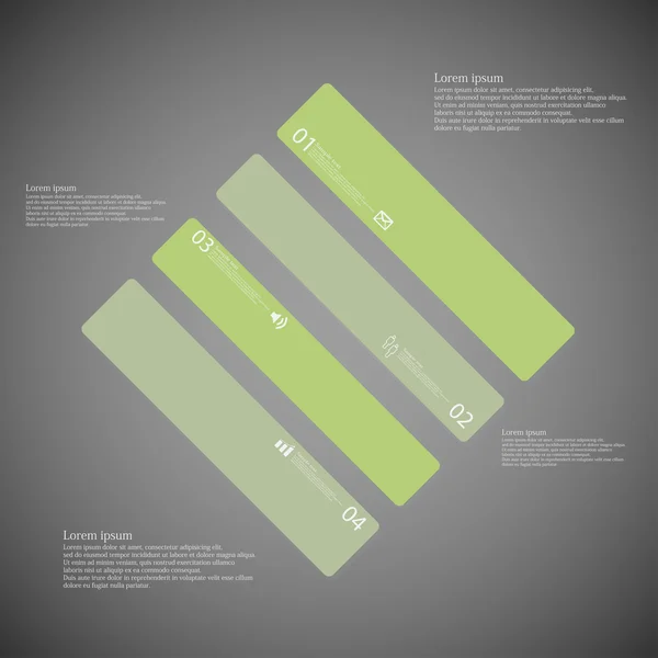 Modello di illustrazione rombo è costituito da quattro parti verdi su sfondo scuro — Vettoriale Stock