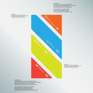 Bar illüstrasyon mavi zemin üzerine dört renk parçaların şablonu oluşur