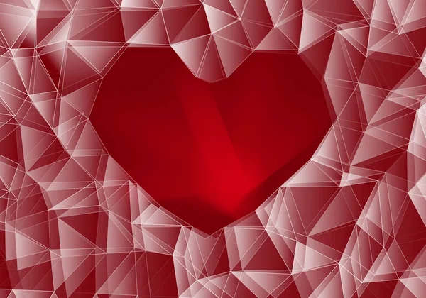 Serce czerwone szkła — Zdjęcie stockowe